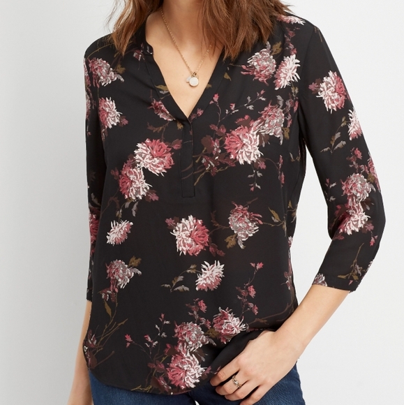 Maurices Tops - Maurices Floral Side Button Blouse